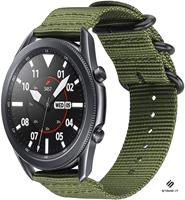 Strap-it Samsung Galaxy Watch 3 - 45mm nylon gesp band (groen)
