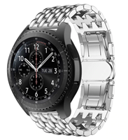 Strap-it Samsung Galaxy Watch stalen draak band 45mm/46mm (zilver)