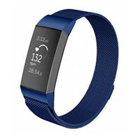 Strap-it Fitbit Charge 3 Milanese band (blauw)