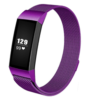 Strap-it Fitbit Charge 3 Milanese band (paars)