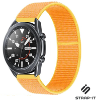 Strap-it Samsung Galaxy Watch 3 - 45mm nylon band (lichtgeel)