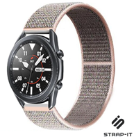 Strap-it Samsung Galaxy Watch 3 - 45mm nylon band (pink sand)
