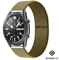 Strap-it Samsung Galaxy Watch 3 - 45mm nylon band (olijf)