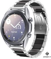Strap-it Samsung Galaxy Watch 3 stalen band 41mm (zilver/zwart)