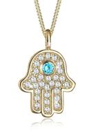 Elli Collierkettchen »Hamsa Hand der Fatima Zirkonia 925 Silber«