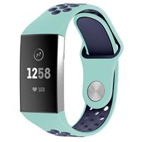 Strap-it Fitbit Charge 4 sportband (aqua/donkerblauw)