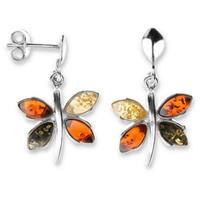 OSTSEE-SCHMUCK Paar Ohrstecker »- Schmetterling - Silber 925/000 - Bernstein« (2-tlg)