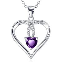 Schmuck-Elfe Herzkette »Herz Amethyst« (inkl. Schmuckbox), 925 Sterling Silber