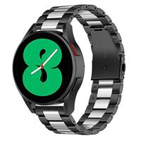 Strap-it Samsung Galaxy Watch 4 - 44mm stalen band (zwart/zilver)