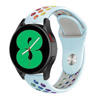 Strap-it Samsung Galaxy Watch 4 - 40mm sport band (lichtblauw/kleurrijk)