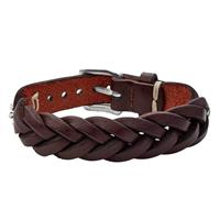 Fossil Armband JF03851040 Leer, Edelstaal