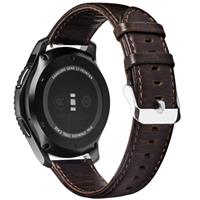Strap-it Samsung Galaxy Watch 4 Classic leren bandje (donkerbruin)