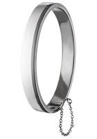 Jobo Armreif, oval 925 Silber mit schwarzem Streifen