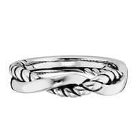 CAÏ Ring »925/- Sterling Silber rhodiniert Seilstruktur«