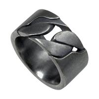 CAÏ Ring »925/- Sterling Silber matt oxidiert schwarz«