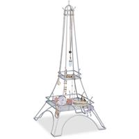 RELAXDAYS Schmuckständer Eiffelturm, für Ketten, Ringe & Armbänder, Schmuckaufbewahrung Metall, HBT: 47x21x21 cm, silber