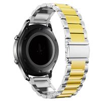 Strap-it Samsung Galaxy Watch 4 Classic stalen band (zilver/goud)