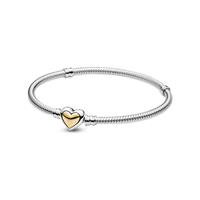 Pandora 599380C00 - Domed Golden Heart Clasp Snake Chain - Armband-lengte 19 cm