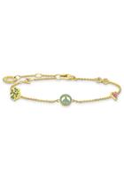 Thomas Sabo Armband »Symbole Herz, Kleeblatt, Infinity/Unendlichkeit, Peace bunt gold oder Peace gold oder Peace silber, A2039-051-14-L19V, A2039-414-14-L19V, A2039-488-7-L19V«, mit Zirkon