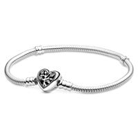 Pandora 598827C01 - Moments Stamboom Snake Chain met Hartsluiting - Armband-lengte 18 cm