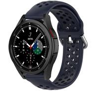 Strap-it Samsung Galaxy Watch 4 Classic siliconen bandje met gaatjes (donkerblauw)