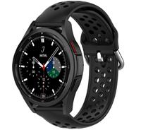 Strap-it Samsung Galaxy Watch 4 Classic siliconen bandje met gaatjes (zwart)