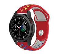 Strap-it Samsung Galaxy Watch 4 Classic sport band (rood/kleurrijk)