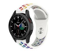 Strap-it Samsung Galaxy Watch 4 Classic sport band (wit/kleurrijk)