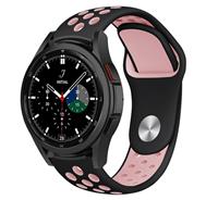 Strap-it Samsung Galaxy Watch 4 Classic sport band (zwart/roze)