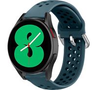 Strap-it Samsung Galaxy Watch 4 siliconen bandje met gaatjes (rock green)