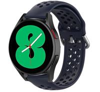 Strap-it Samsung Galaxy Watch 4 siliconen bandje met gaatjes (donkerblauw)