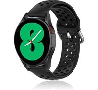 Strap-it Samsung Galaxy Watch 4 siliconen bandje met gaatjes (zwart)