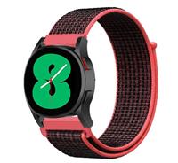 Strap-it Samsung Galaxy Watch 4 - 44mm nylon band (zwart/rood)