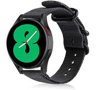 Strap-it Samsung Galaxy Watch 4 nylon gesp band (zwart)