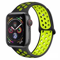Strap-it Apple Watch sport+ band (zwart/geel)