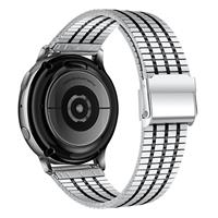 Strap-it Samsung Galaxy Watch 46mm roestvrij stalen band (zilver/zwart)