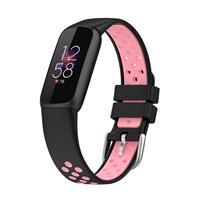 Strap-it Fitbit Luxe sport band (zwart/roze)