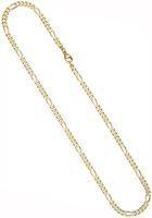 Jobo Kette ohne Anhänger, Figarokette 333 Gold diamantiert 4,3 mm 50 cm