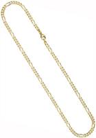 Jobo Kette ohne Anhänger, Figarokette 333 Gold diamantiert 4,3 mm 60 cm