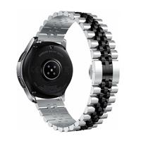 Strap-it Samsung Galaxy Watch 3 45mm Jubilee stalen band (zilver/zwart)