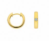 Adelia´s Paar Ohrhänger »333 Gold Ohrringe / Creolen mit Zirkonia Ø 13,6 mm«, 333 Gold Goldschmuck für Damen