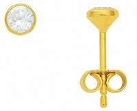 Adelia´s Paar Ohrhänger »333 Gold Ohrringe / Ohrstecker mit Zirkonia Ø 4 mm«, 333 Gold Goldschmuck für Damen