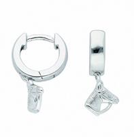 Adelia´s Paar Ohrhänger »925 Silber Ohrringe / Creolen Pferd Ø 10,9 mm«, 925 Sterling Silber Silberschmuck für Damen