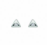 Adelia´s Paar Ohrhänger »925 Silber Ohrringe / Ohrstecker dreieckig mit Zirkonia«, Silberschmuck für Damen