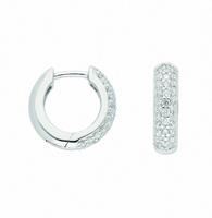 Adelia´s Paar Ohrhänger »925 Silber Ohrringe / Creolen mit Zirkonia Ø 14,2 mm«, 925 Sterling Silber Silberschmuck für Damen