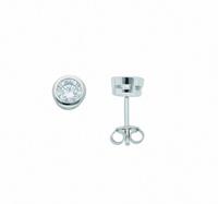 Adelia´s Paar Ohrhänger »925 Silber Ohrringe / Ohrstecker mit Zirkonia Ø 6,5 mm«, 925 Sterling Silber Silberschmuck für Damen