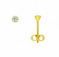 Adelia´s Paar Ohrhänger »585 Gold Ohrringe / Ohrstecker mit Zirkonia Ø 3 mm«, 585 Gold Goldschmuck für Damen