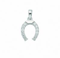 Adelia´s Kettenanhänger »925 Silber Anhänger Hufeisen mit Zirkonia«, Silberschmuck für Damen