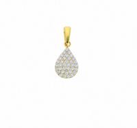 Adelia´s Kettenanhänger "Damen Goldschmuck 585 Gold Anhänger mit Zirkonia", Goldschmuck für Damen