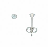 Adelia´s Paar Ohrhänger »585 Weißgold Ohrringe / Ohrstecker mit Zirkonia Ø 3 mm«, 585 Gold Goldschmuck für Damen